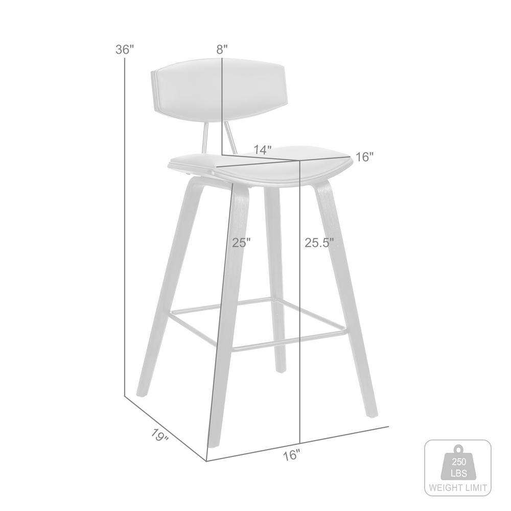Contemporary Cream Faux Leather & Walnut Wood Counter Stool