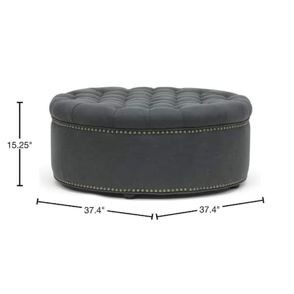 Baxton Studio Iglehart Traditional Gray Fabric Upholstered Ottoman