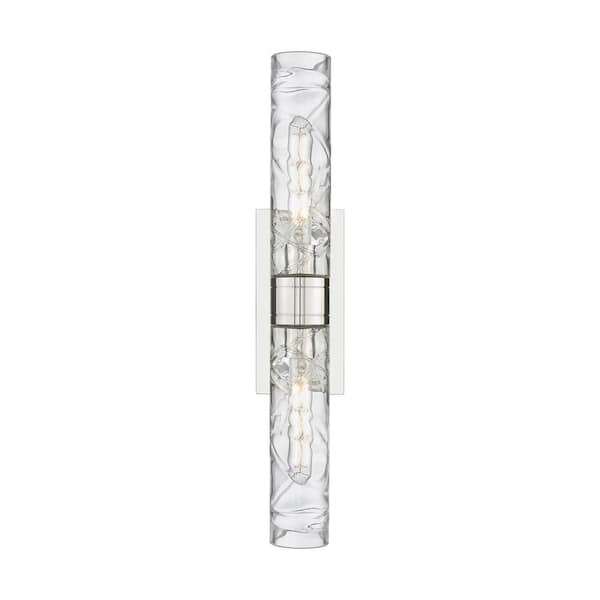 Innovations Ballston Urban 24 in. 2-Light Polished Nickel Vanity Light with Glass Shade