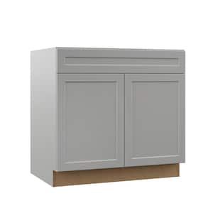 Designer Series Melvern Assembled 36x34.5x23.75 in. Sink Base Kitchen Cabinet in Heron Gray