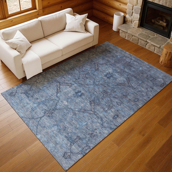 Chantille Machine Washable Indoor/Outdoor Abstract ACN2299 Blue 9 ft. x 12 ft. Area Rug