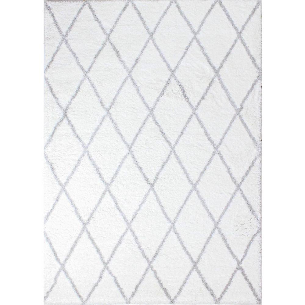 Andes White/Grey 8 ft. x 10 ft. (76 x 96) Geometric Contemporary Are