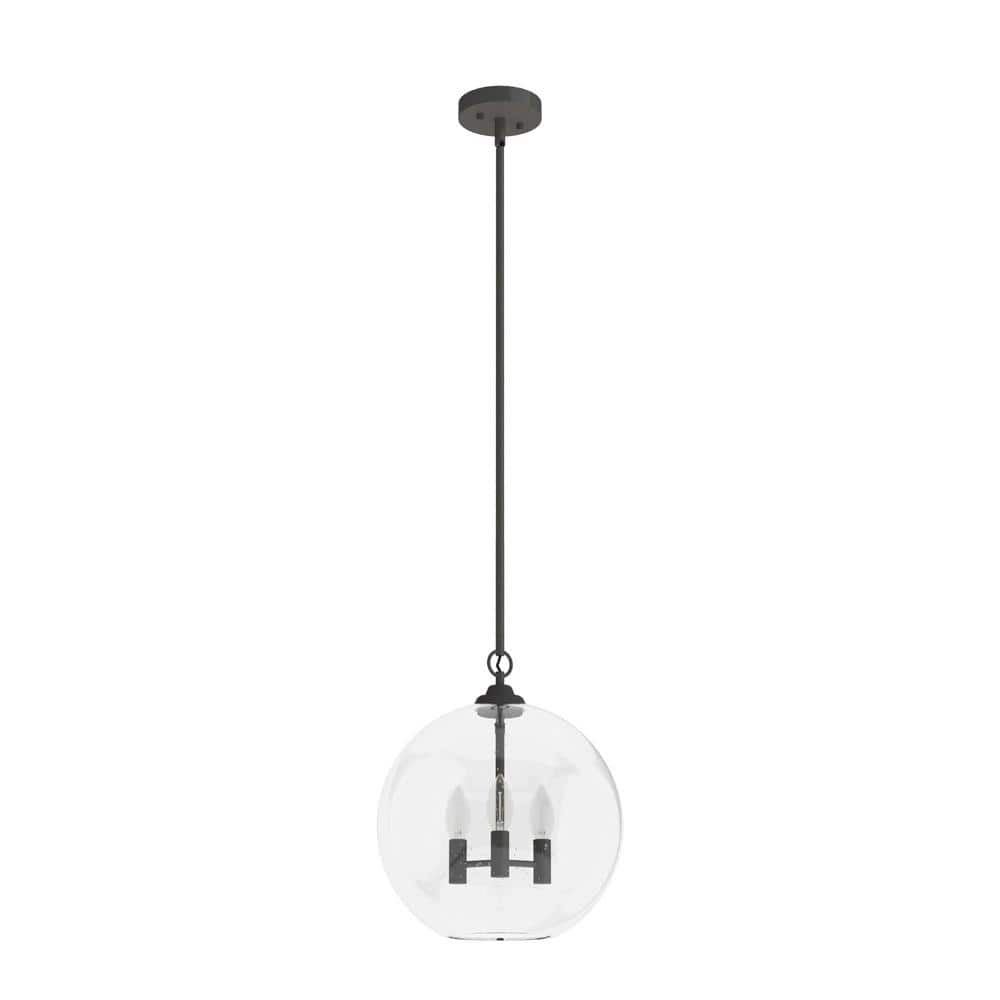 High Oaks Noble Bronze 3-Light Globe Pendant with Glass Orb