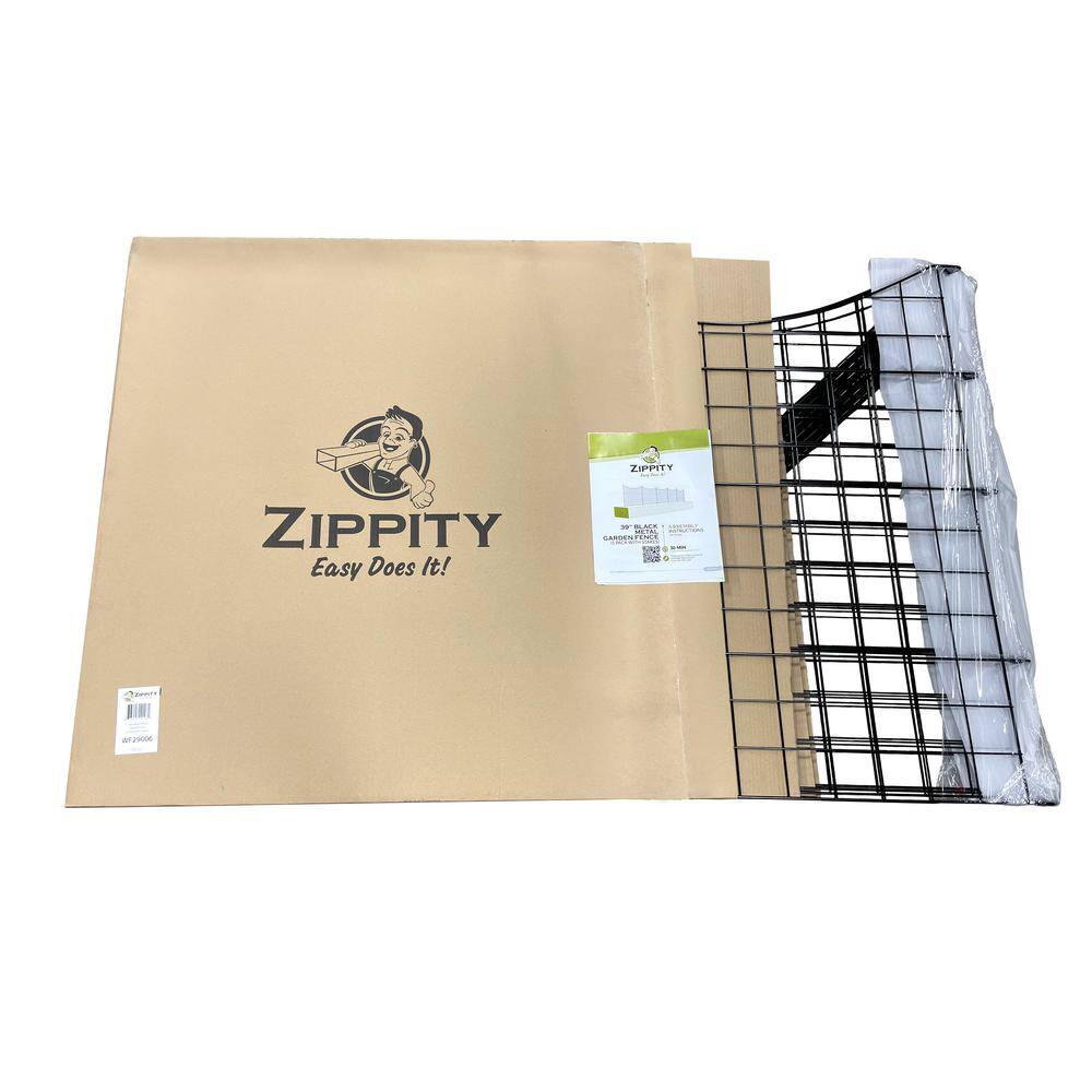 39in Black Metal No Dig Temporary Garden Fence Panels