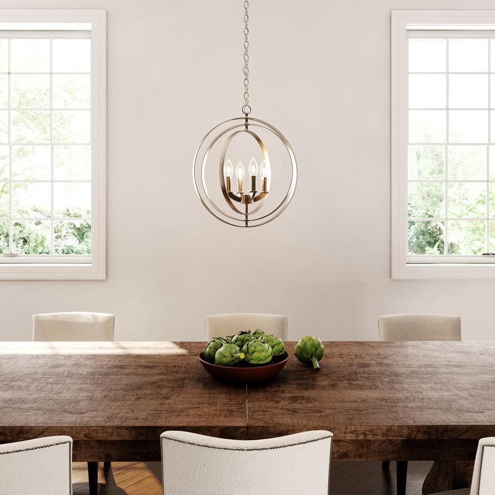 Equinox 4-Light Burnished Silver Globe Pendant