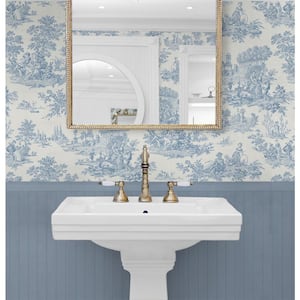 Blue Bell Chateau Toile Prepasted Wallpaper Roll 56 sq. ft.