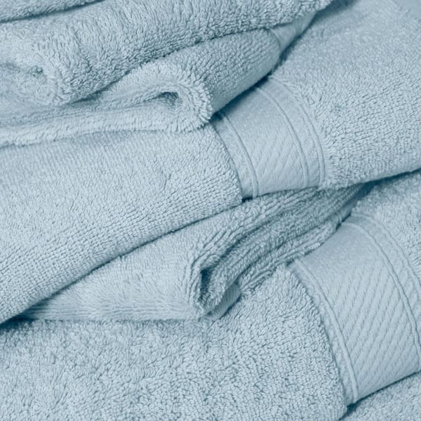 Superior Madeline 4-Piece Light Blue Solid Egyptian Cotton Bath