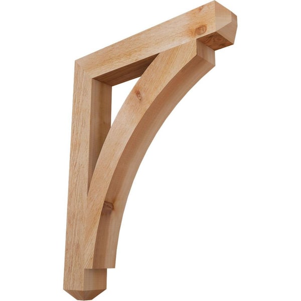 Ekena Millwork 4 in. x 34 in. x 26 in. Western Red Cedar Thorton Craftsman Rough Sawn Bracket