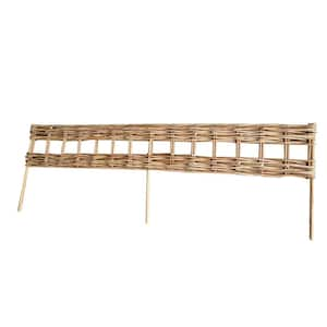 16 in. H x 48 in. L Carbonized Tan Woven Willow Edging with Vertical Cross Sections Pattern