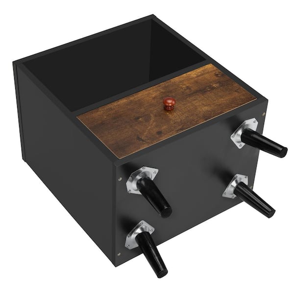 Tatahance 1-Drawer Black Nightstand 15.87 in. * 11.89 in. * 2.09 in