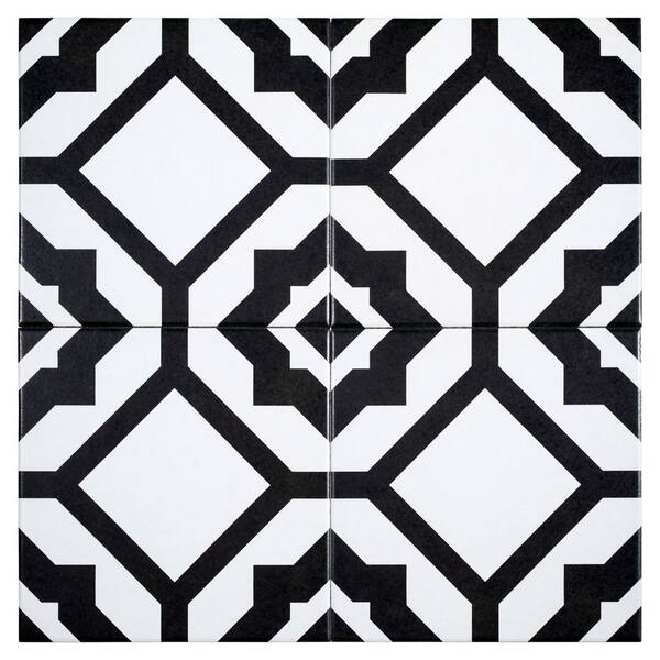 thumbnail image 2 of Tenedos 8x8 Matte Black & White Checkered Porcelain Tile - Slip Resistant For Floor & Wall 2 of 11