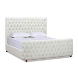 Antique White King Brooklyn Tufted Headboard Bed