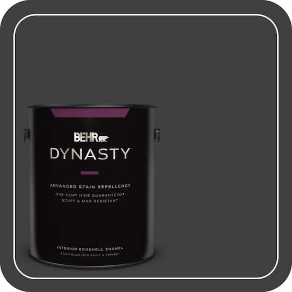 BEHR DYNASTY 1 gal. Black One-Coat Hide Eggshell Enamel Interior Stain-Blocking Paint & Primer