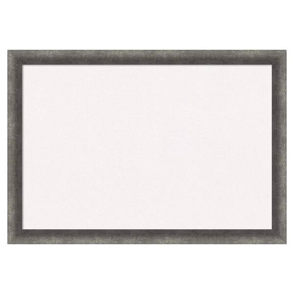 Amanti Art Burnished Concrete Narrow White Corkboard 26 in. x 18 in. Bulletin Board Memo Board