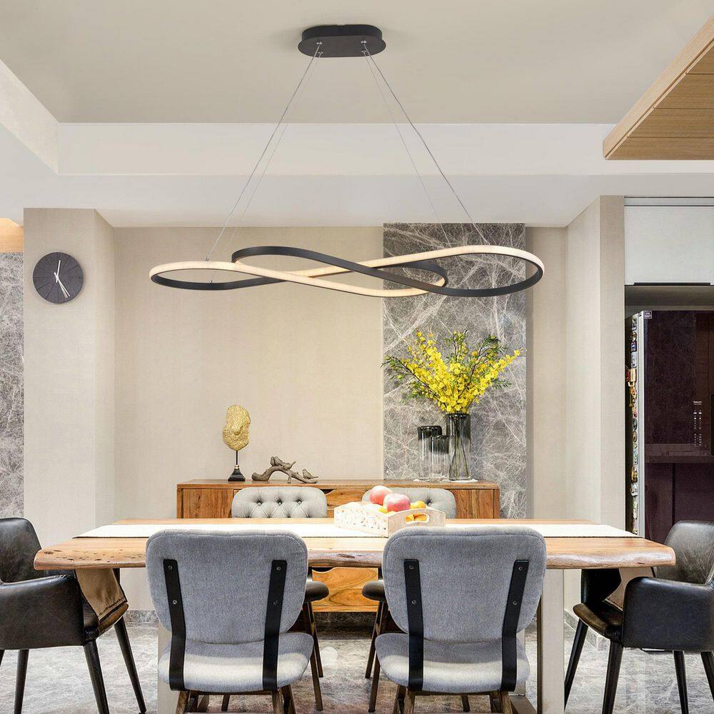 1-Light Black Modern LED Chandelier for Living Room with No Bulbs Included price history on PriceWatchPro