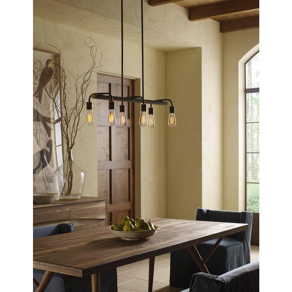 Bronze Mini 6-Light Linear Chandelier