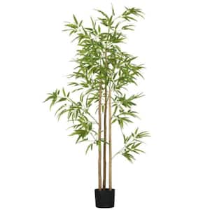 6 ft. Green Artificial Bamboo Tree in Pot for Home Decor Outdoor & Indoor