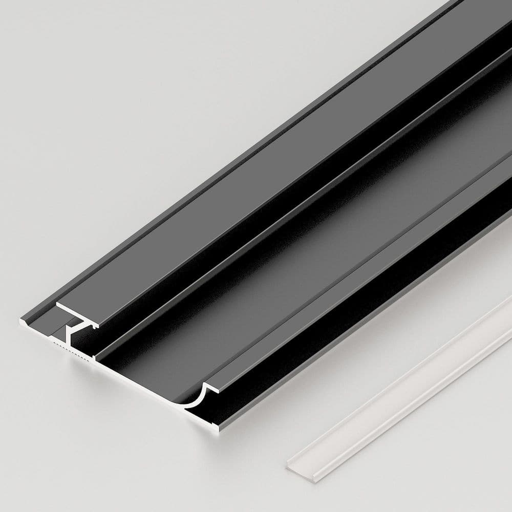 Walls Metallic Panel 2.37 in. D x 0.5 in. W x 96 in. L Finished Black Aluminum Round Skirting Trim price history on PriceWatchPro