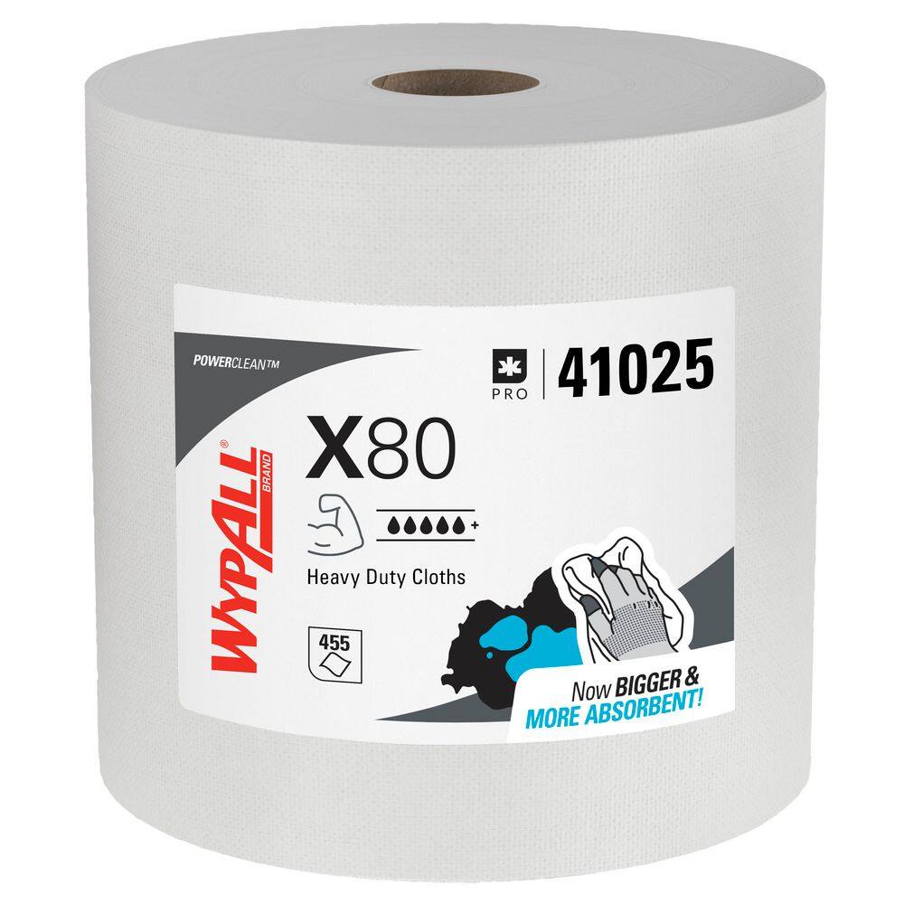 WYPALL PowerClean X80 Heavy Duty Cloths Jumbo Roll, Extended Use