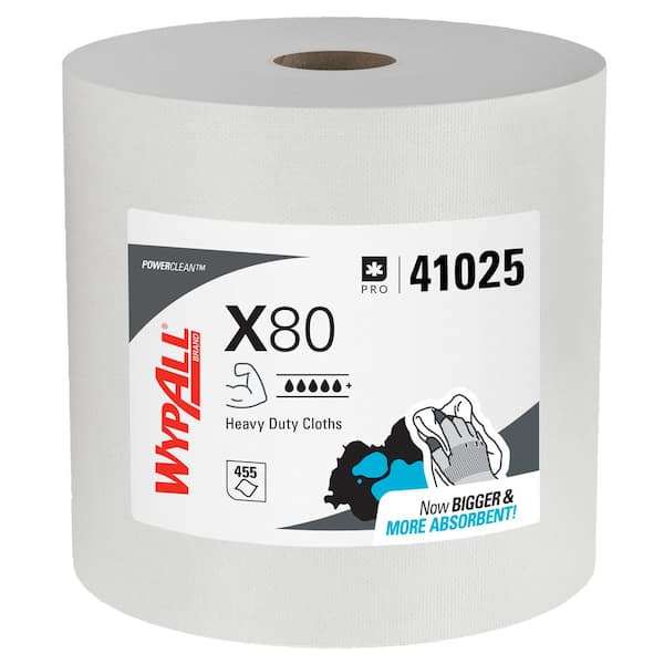 WYPALL PowerClean X80 Heavy Duty Cloths Jumbo Roll, Extended Use