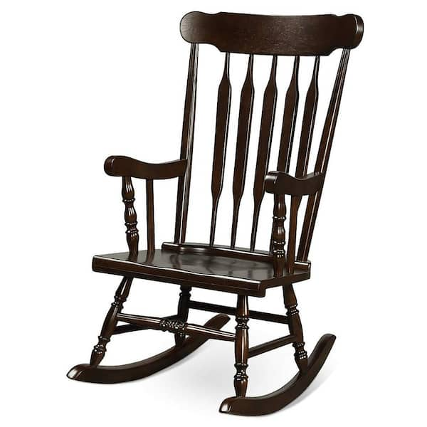 Alpulon Brown All-Weather Solid Wood Outdoor Rocking Chair ZY1C0143 ...