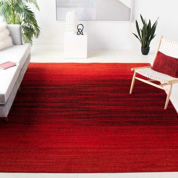 Adirondack Red/Black 8 ft. x 10 ft. Gradient Area Rug