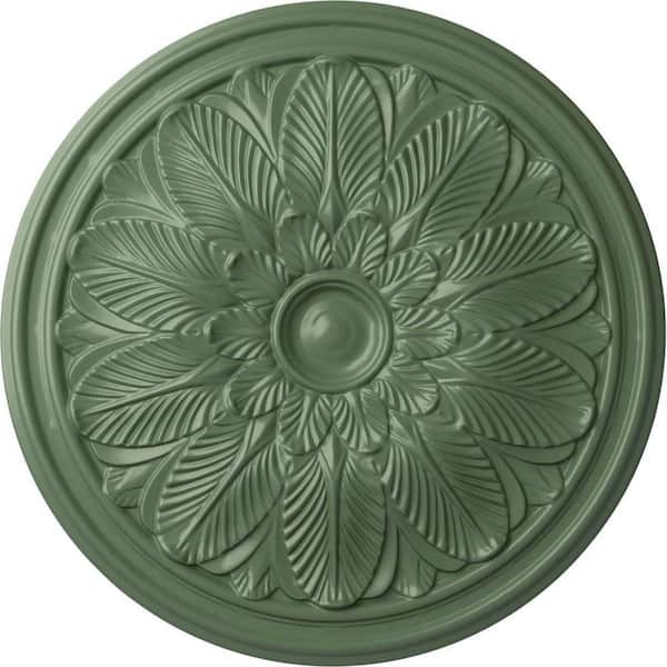 Ekena Millwork 22-5/8" x 1-3/4" Bordeaux Urethane Ceiling (Fits Canopies upto 3-1/4"), Hand-Painted Athenian Green