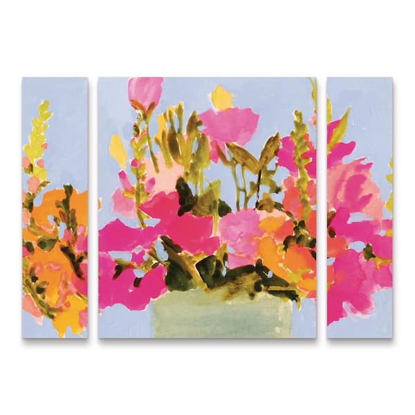 Trademark Fine Art Victoria Barnes Saturated Spring Blooms I 3-Piece Panel Set Unframed Photography Wall Art 30 in. x 41 in
