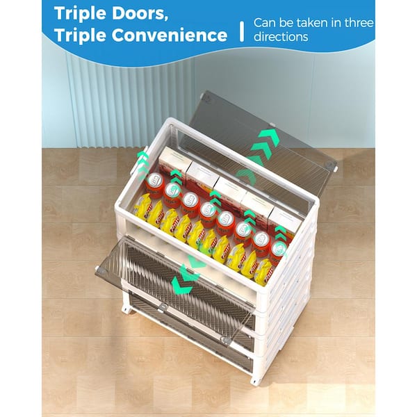 Hooure 4-Tier 88 qt. Collapsible Storage Bins Stackable