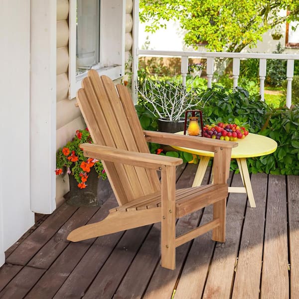 OTSUN Solid Wood Adirondack Chair Teakwood Large Lawn Chair