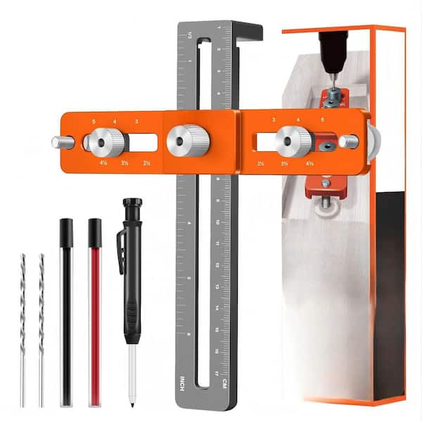 Numhew Cabinet Hardware Jig with Deep Hole Pencil, Adjustable