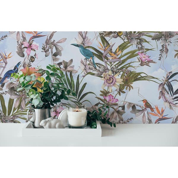 Hollis Tropical Blue Non Pasted Non Woven Wallpaper