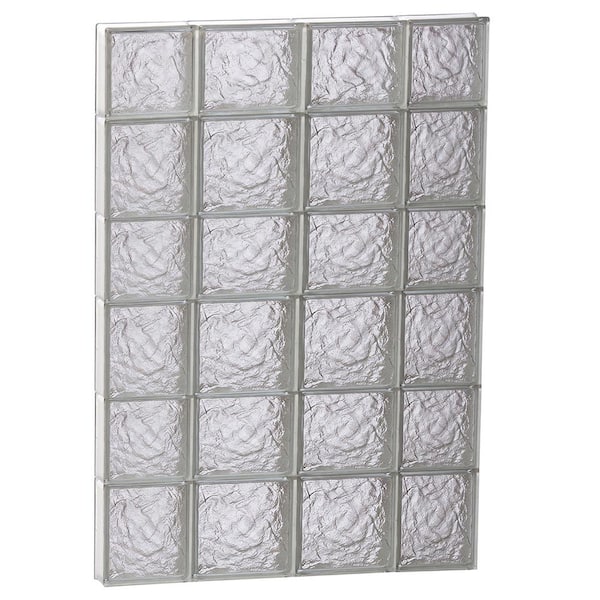 Clearly Secure 27 in. x 40.5 in. x 3.125 in. Frameless Ice Pattern Non-Vented Glass Block Window