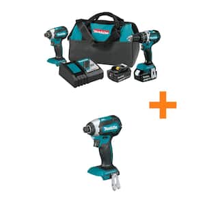 18V LXT Lithium-Ion Brushless Cordless 2-Pc. Combo Kit (4.0Ah) with bonus 18V LXT Brushless 1/4 in. Impact Driver