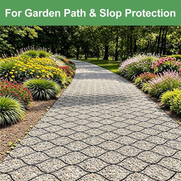 3.3 ft. x 26 ft. x 2 in. Plastic Ground Geo Grid for Parking Lots, Lawn Stabilization and Sidewalk Base Reinforcement
