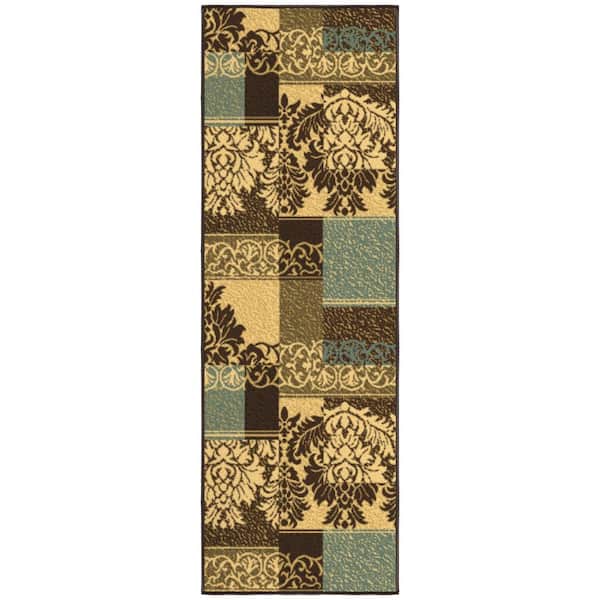 Ottomanson Ottohome Collection Non-Slip Rubberback Damask 2x5 Indoor Runner Rug, 1 ft. 8 in. x 4 ft. 11 in., Multicolor