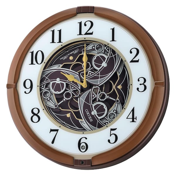 Seiko 15 in. Mechanical Melodies in Motion Wall Clock QXM380BRH - The Home  Depot