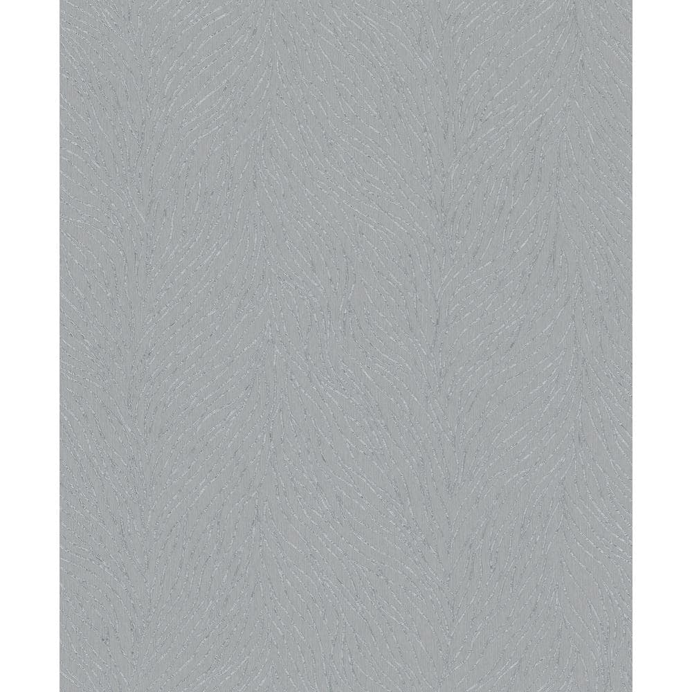 Metallic Silver/Grey Abstract Branches Design Vinyl on Non-Woven Non-Pasted