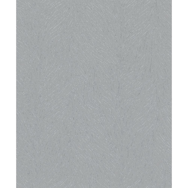 Unbranded Metallic Silver/Grey Abstract Branches Design Vinyl on Non-Woven Non-Pasted Wallpaper Roll
