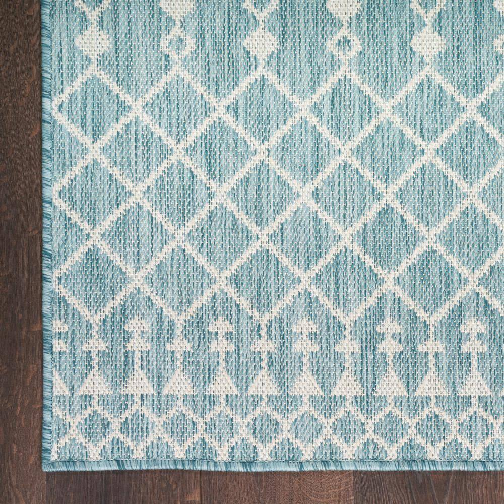 Aqua Moroccan Trellis Flatweave Synthetic 5' x 7' Area Rug