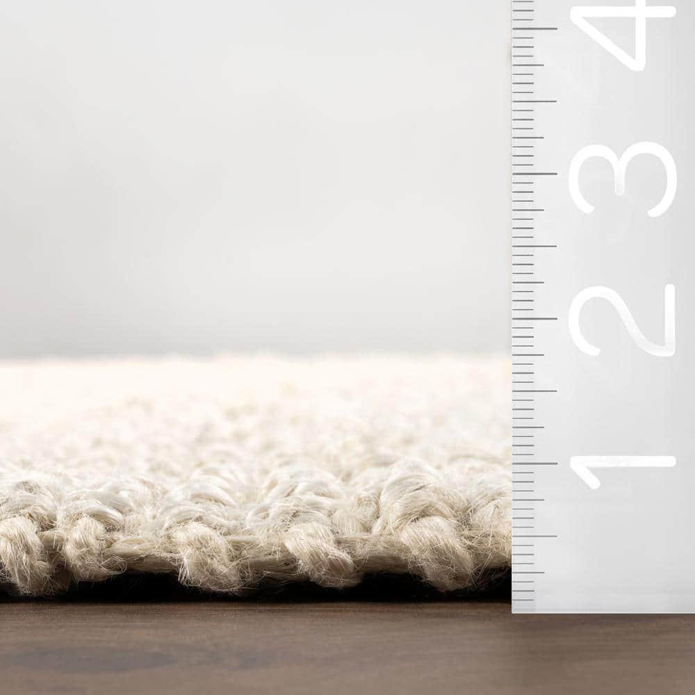 Handmade Bleach White Jute 6' x 9' Rectangular Area Rug