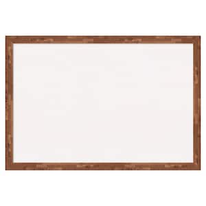 Fresco Light Pecan Wood White Corkboard 39 in. x 27 in. Bulletin Board Memo Board