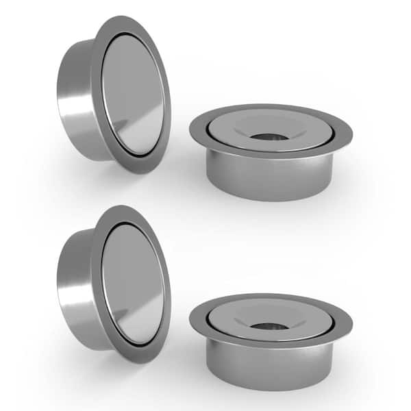 Mega Handles Concealed Magnetic Door Catch for Dummy Doors - 2 Pack Elegant Magnetic Closet Door Catch - Grey