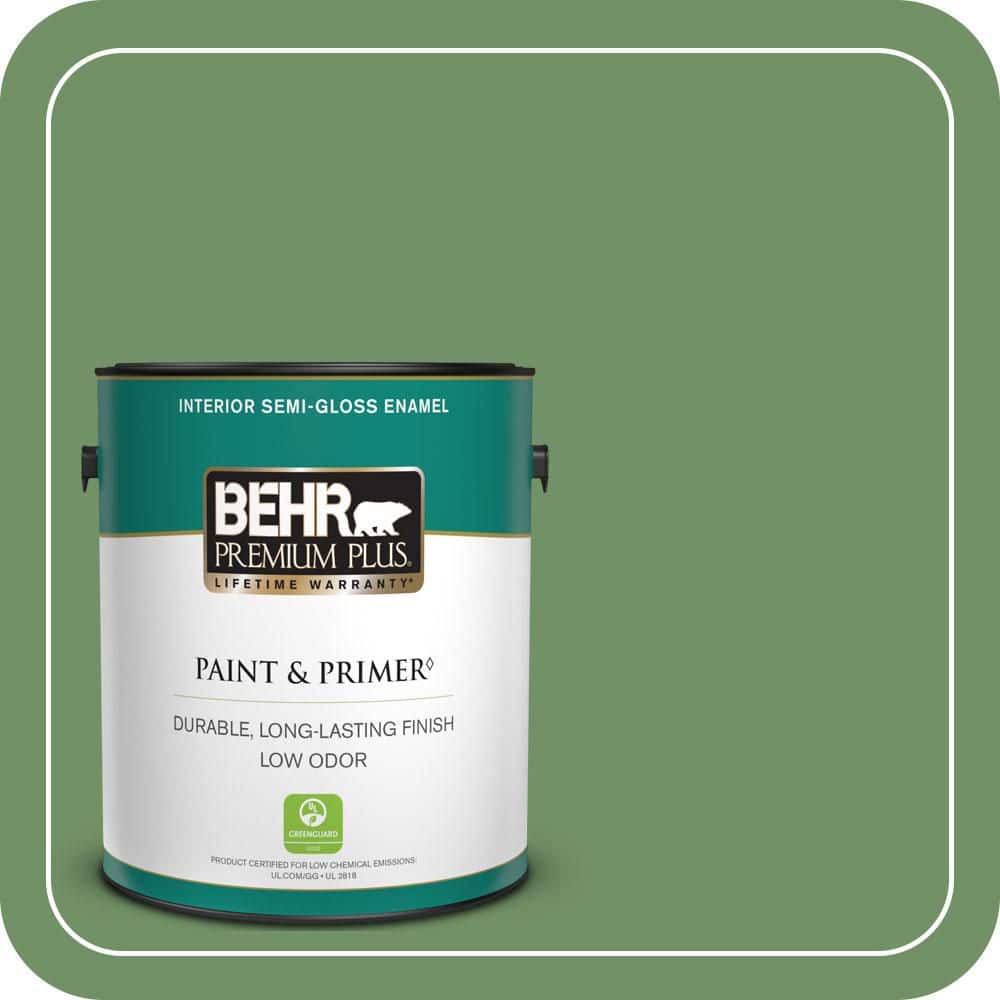 1 gal. #M400-6A Mossed Opportunity Semi-Gloss Enamel Low Odor Interior Paint & Primer price history on PriceWatchPro