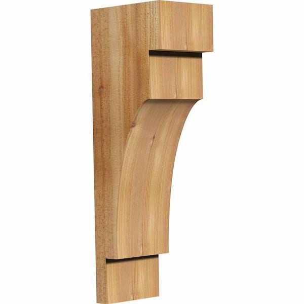 Ekena Millwork 6 in. x 8 in. x 24 in. Western Red Cedar Mediterranean Rough Sawn Corbel