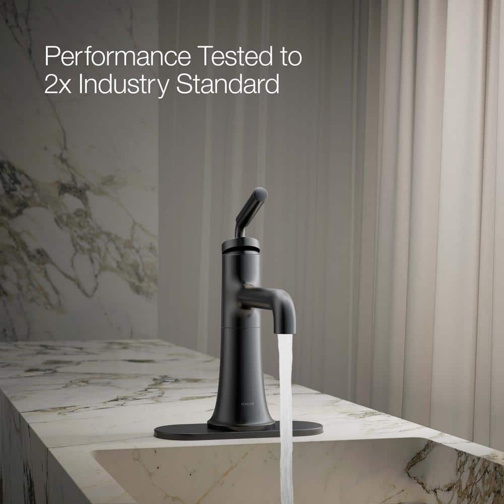 Matte Black Tone Single-Handle Monoblock Bathroom Faucet