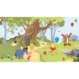 Pooh & Friends Mural Multi-ColoRed Paper Strippable Panel Wallpaper (Covers 0 sq. ft.)