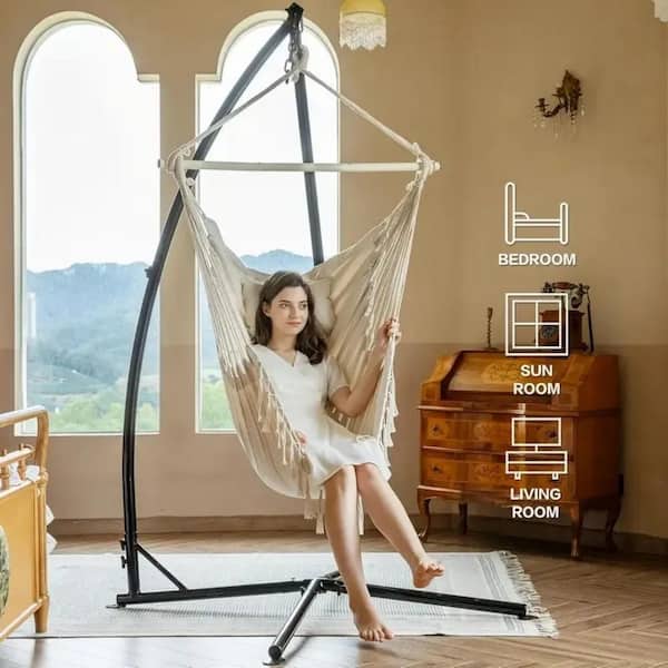 Dracelo Indoor/Outdoor Heavy Duty C-Type Solid Steel Hammock Chair