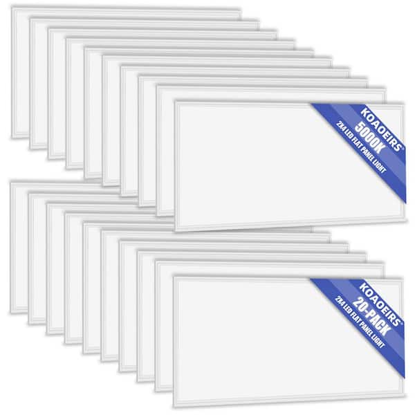 2 ft. x 4 ft. Edge-lit Integrated LED Panel Internal Driver Drop in Ceiling 7800 Lumen Dimmable 5000K 120-277V 20-Pack