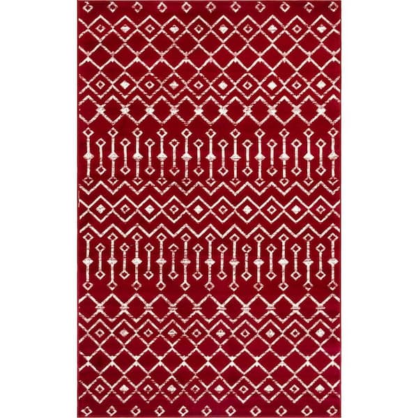 Moroccan Trellis Red 8 ft. x 11 ft. Area Rug